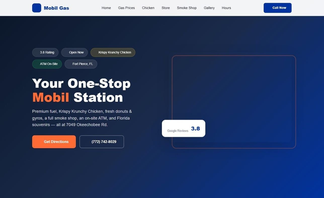 Mobil Gas Fort Pierce website project preview