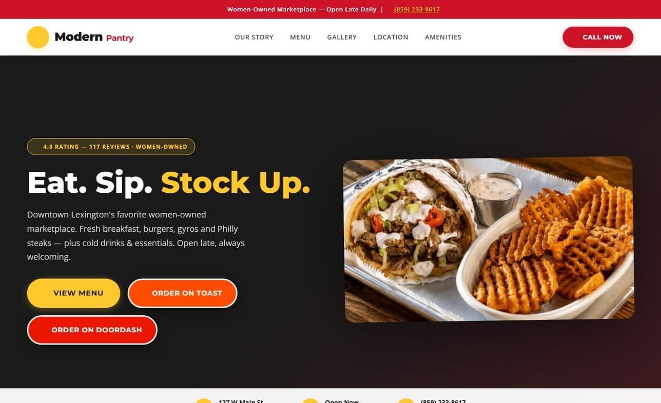 Modern Pantry website project preview